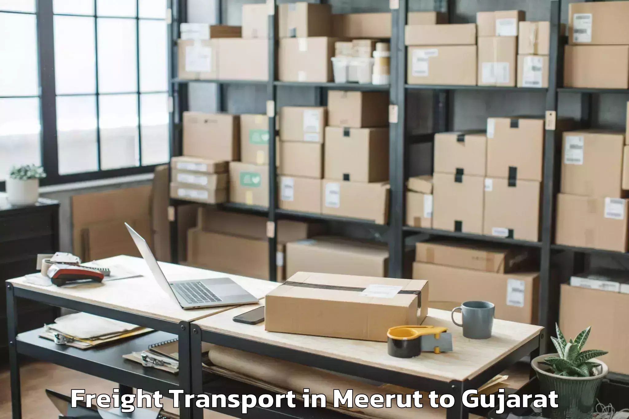 Get Meerut to Jhagadia Freight Transport